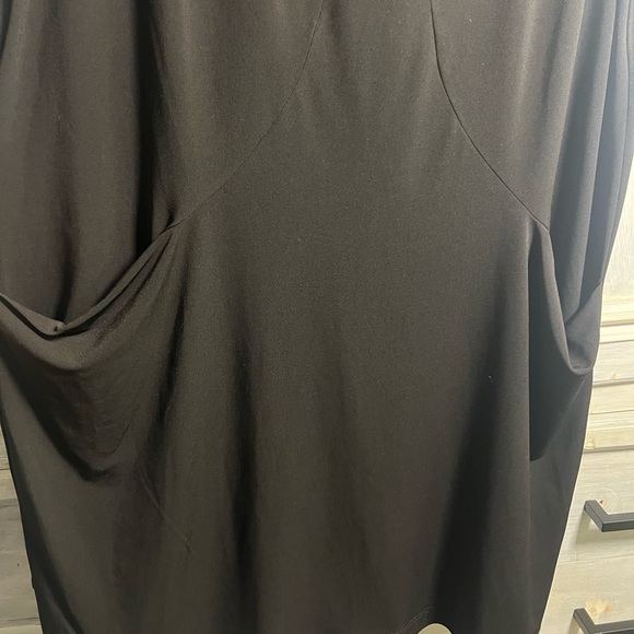 Clara Sun Woo Black Sleeveless Jersey Tunic Mini Dress Minimalist Lagenlook - Picture 3 of 6